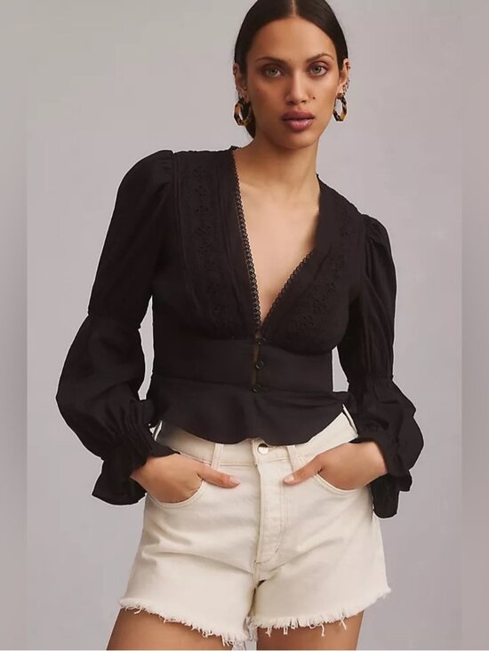 Reformation Tops - Reformation black Meadowlark Top xs 0
